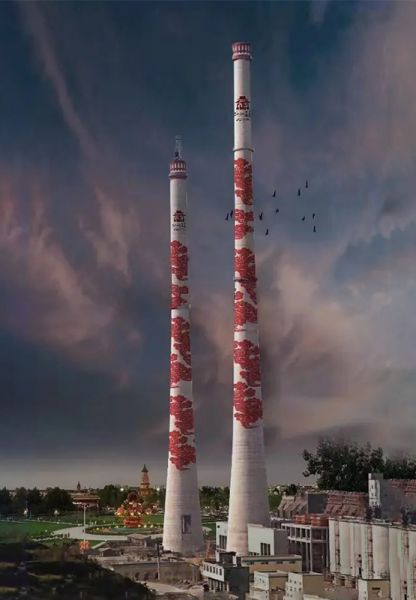 煙囪美化、煙囪彩繪