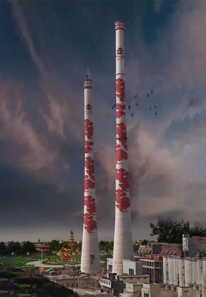 煙囪刷航標、煙囪刷涂料